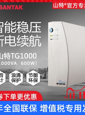 山特UPS不间断电源TG1000后备式1000VA 600W家用电脑断电应急延时
