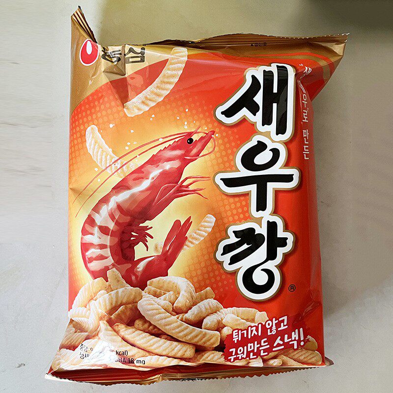 韩国进口 零食品膨化食品 农心原味鲜虾条 辣味干烹虾条 90g