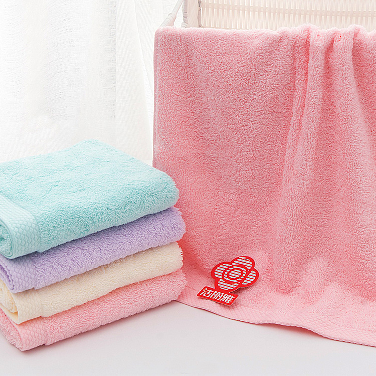 洁丽雅纯棉毛巾吸水公司6714团购成人男女情侣素色家用洗脸巾福利