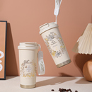 迪士尼维尼爱丽丝咖啡保温杯530ml家用办公用水杯便携大容量茶杯