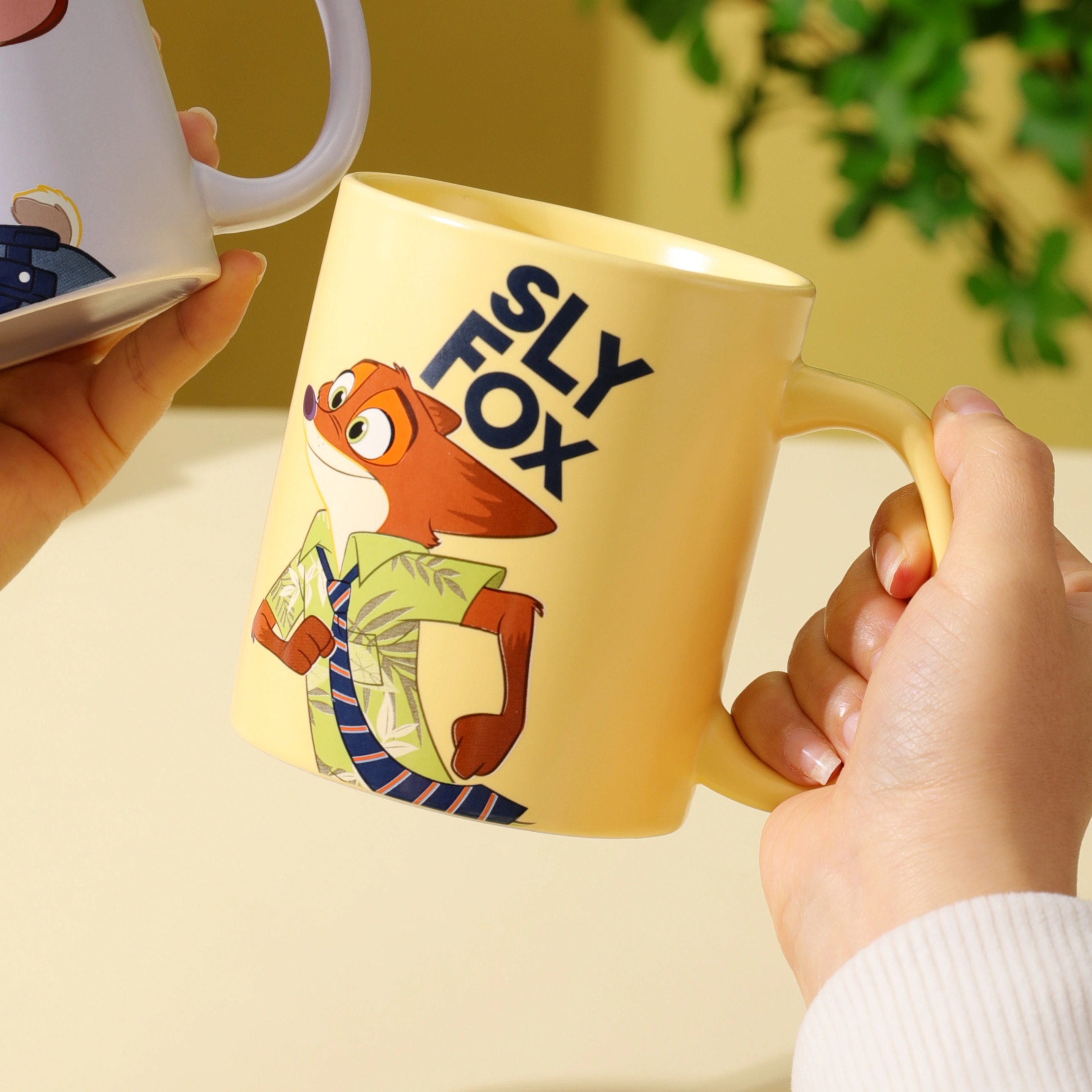 迪士尼狐狸尼克九宫格马克杯360ml粉色少女心可爱卡通陶瓷马克杯