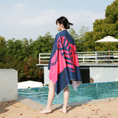新款 沙滩巾 速干沙滩巾大号成人不沾沙泳巾单面印花吸水浴巾便携式
