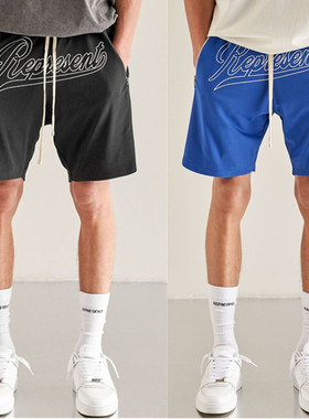 速干美式短裤男透气训练宽松篮球裤街头跑步健身运动四分裤不过膝