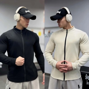 轻量夹克全拉链立领户外休闲抓绒衣健身训练跑步长袖 2024冬季 新款