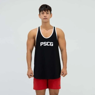 运动健身男训练服篮球休闲上衣工字型棉无袖 T恤肌肉潮流运动上衣