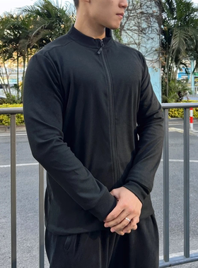 双面绒全拉链长袖肌肉健身男士篮球兄弟训练圆领运动T恤保暖上衣