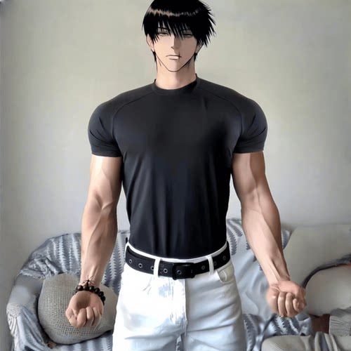 张力收袖口三分短袖伏黑甚尔同款运动健身紧身衣高弹速干圆领T恤