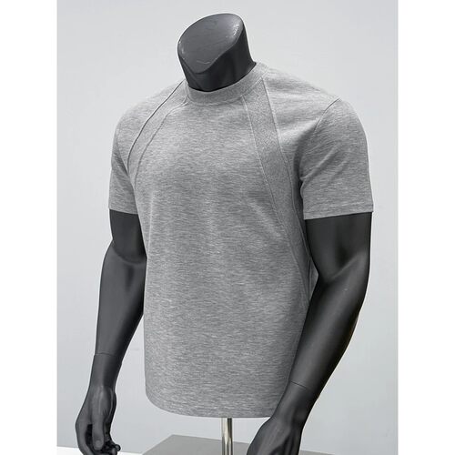 夏季新款解构拼接短袖健身运动休闲t恤圆领boxy设计感收袖口T恤