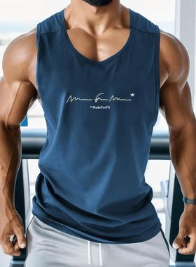 夏季运动健身背心无袖棉T恤肌肉男显壮健身衣训练服运动跑步坎肩