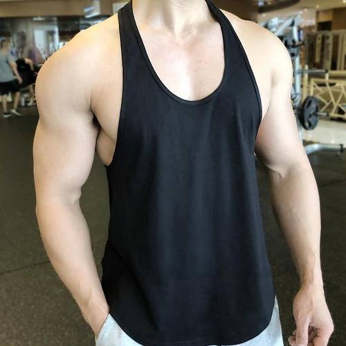 夏季运动健身工字背心男士肌肉显大弹力美式训练坎肩撸铁跑步上衣