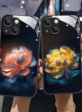 适用于iphone13 手机壳A2634奢华苹果13pro软边玻璃壳iphone13mini创意潮A2644女A2629新款苹果13promax全包