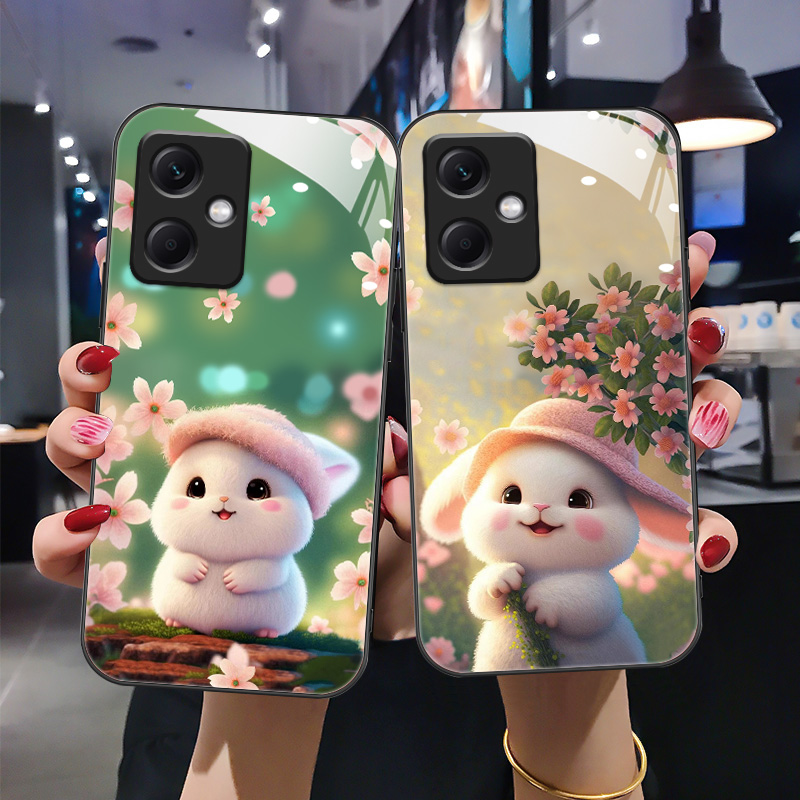 适用于红米note12手机壳note12pro+新款保护套redmi全包Note可爱proplus玻璃22101317C卡通兔22101316UC女潮