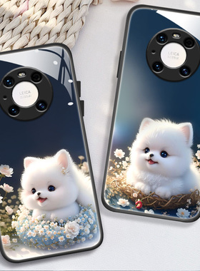 适用于华为mate40pro手机壳mat40/40pro+/50pro/50/40e新款NOP-AN00钢化玻璃壳OCE-AN10全包OCE-AN50卡通女款