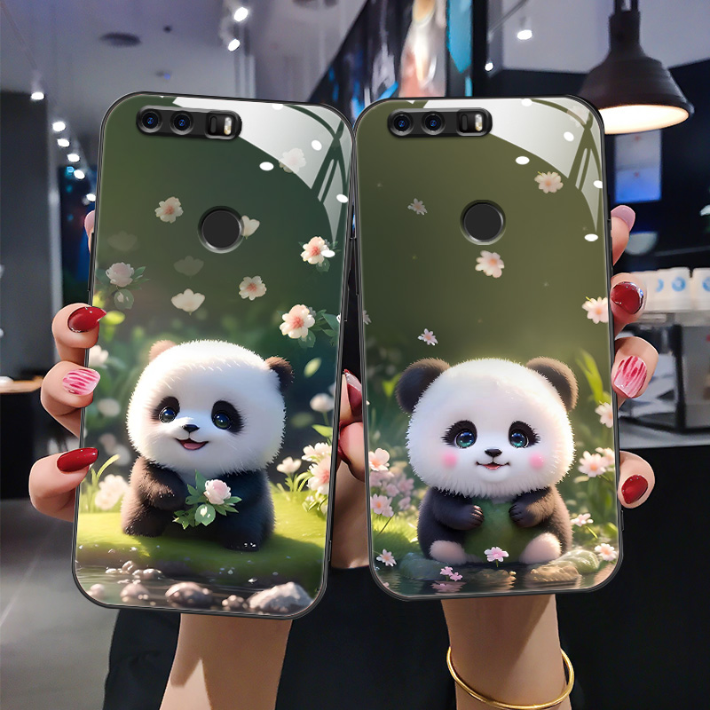 时尚卡通熊猫玻璃手机壳