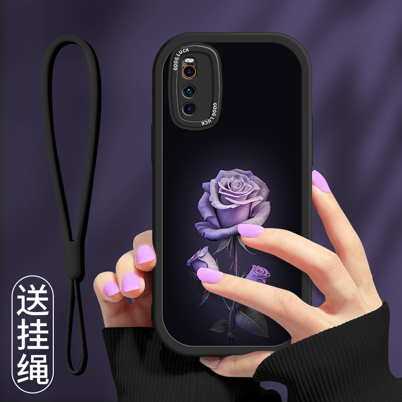 时尚玫瑰花朵女款硅胶小羊皮手机壳