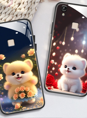 适用于vivov3手机壳vivov3maxa新款钢化玻璃壳v7plus全包软边v3l简约v3m卡通可爱狗狗v7p时尚女v3max创意潮流