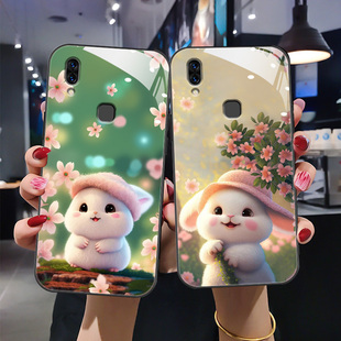 z3x卡通v1801a0新款 vivoz3x手机壳y97背面版 zx3潮流V1813BA女 z3软边玻璃壳v1730DA全包vivo 适用于z1i