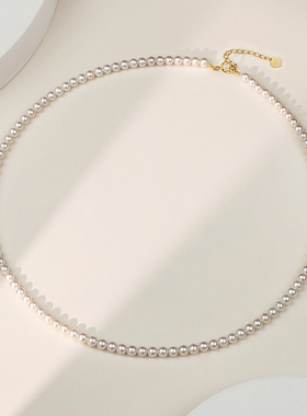 秦岚同款项链串珠颈链珍珠水晶珠