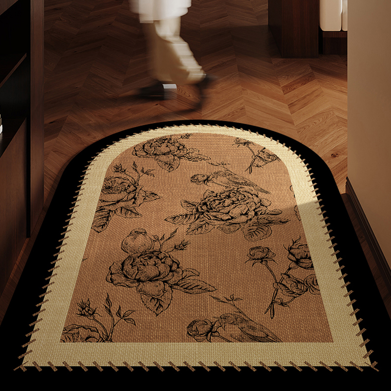 高级感中古风入户门地垫拱形进门地毯防滑门垫大门口耐脏定制脚垫