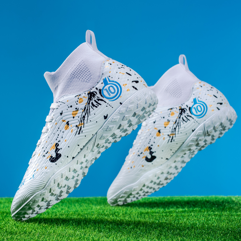 梅西刺客15足球鞋男初中学生训练专用白色碎钉鞋tf高帮女AG长钉鞋
