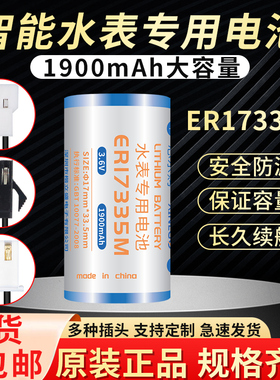 原装ER17335M智能水表专用锂电池3.6V激光烟雾报警器巡更器2/3A