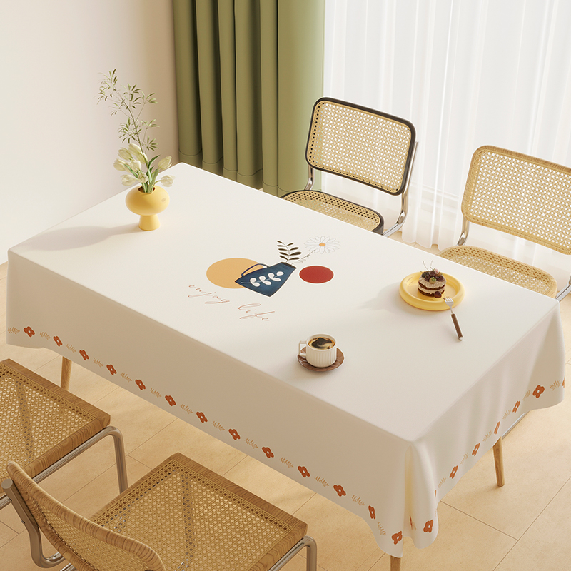 小羊皮肤感桌布防水防油免洗PVC餐桌布长方形茶几桌布轻奢高级感