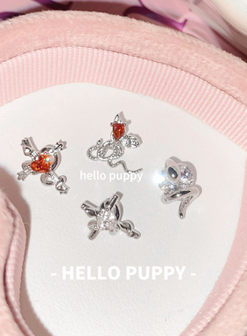 hellopuppy钛合金小蛇耳钉1.2粗0.9牙口内螺旋精致耳骨钉耳蜗钉女