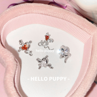 hellopuppy钛合金小蛇耳钉1.2粗0.9牙口内螺旋精致耳骨钉耳蜗钉女