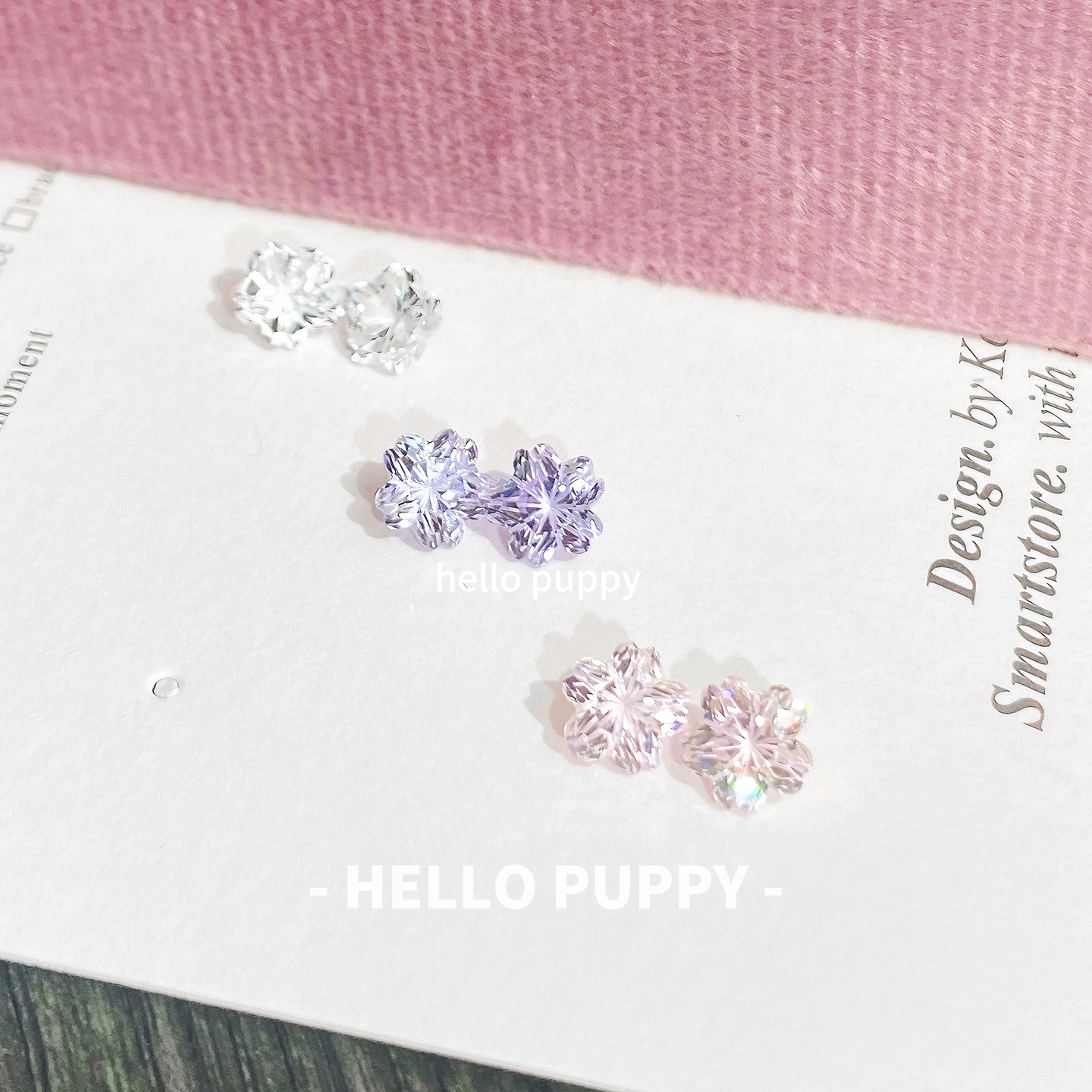 hellopuppy爆闪樱花切甜美耳骨钉1.2粗0.9牙口钛合金耳钉时尚百搭