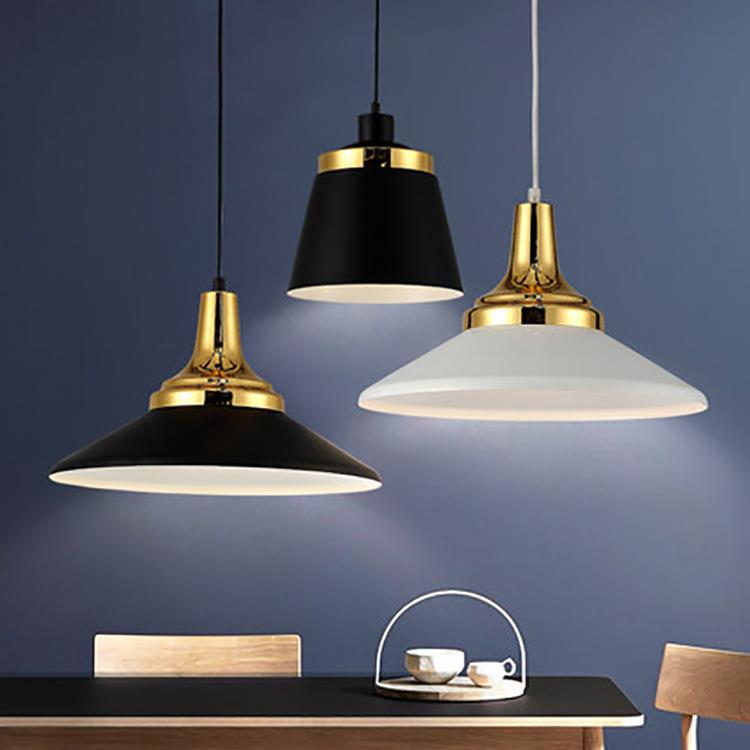 北欧单头餐吊灯现代简约黑色白色实体店民宿公寓吊灯创意三头吊灯