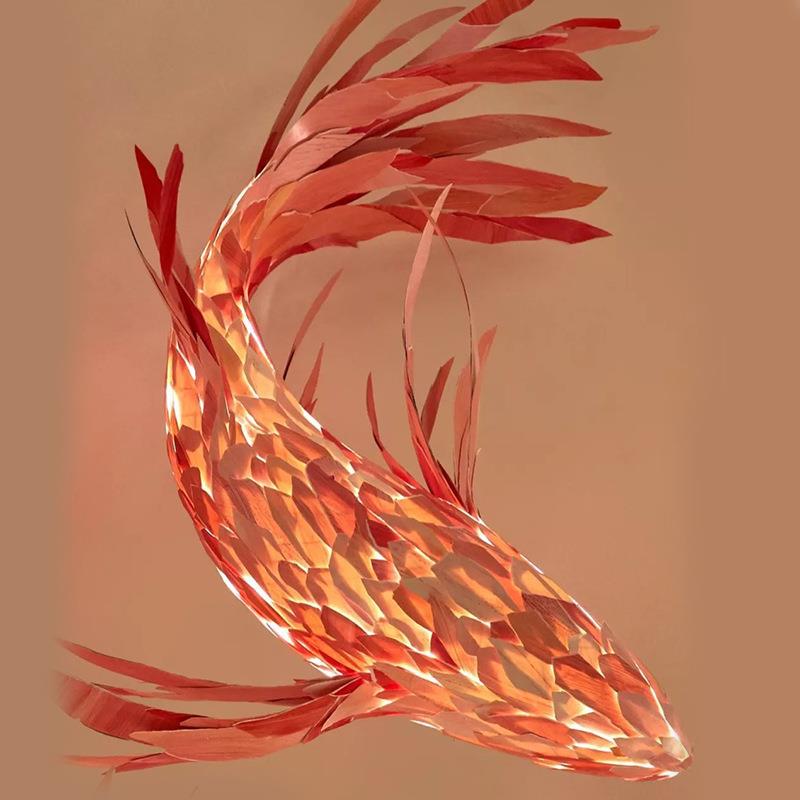 鱼型新中式简约火锅店咖啡厅茶楼售楼部酒店大堂包间工程灯吊灯