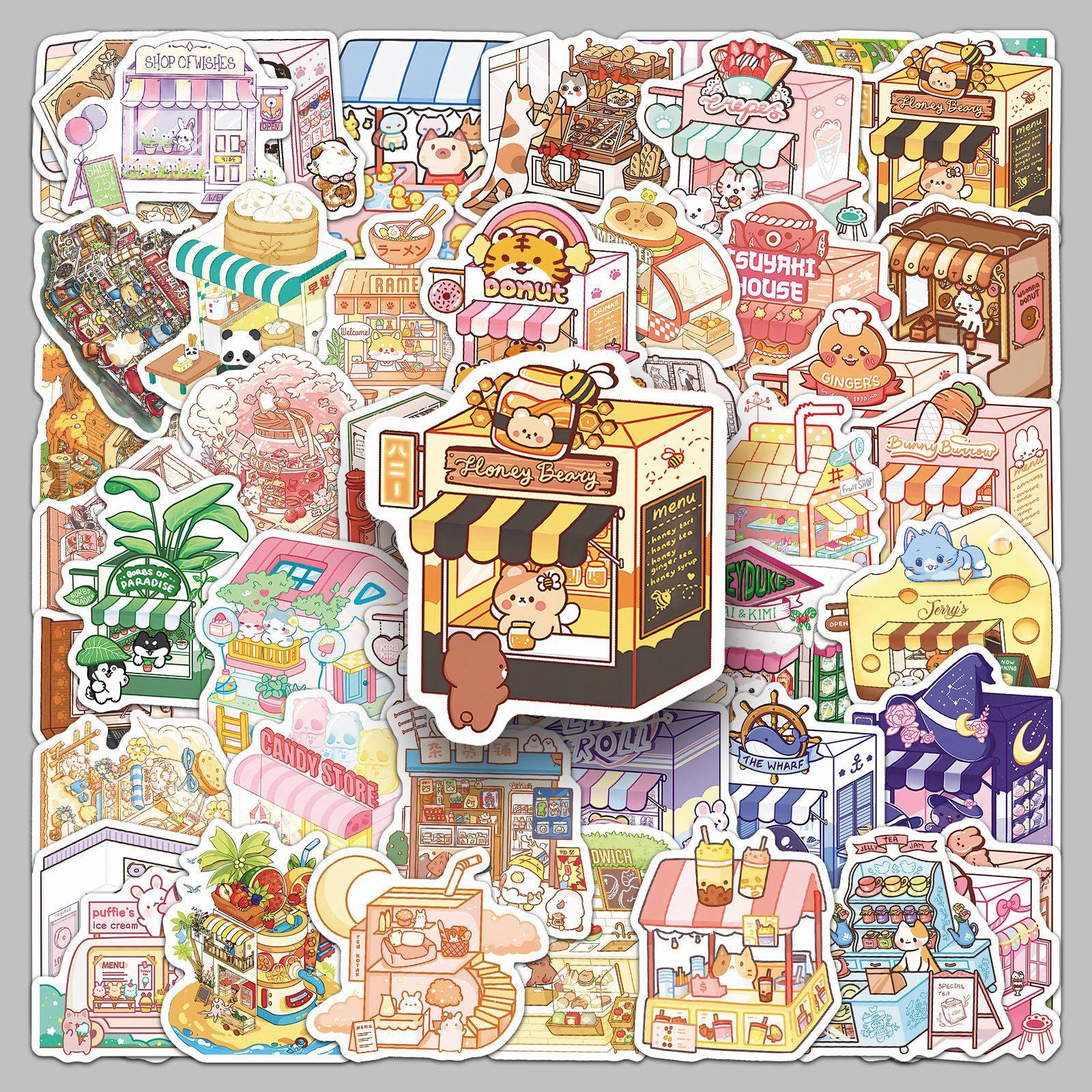 50张动物商店小麻薯贴纸