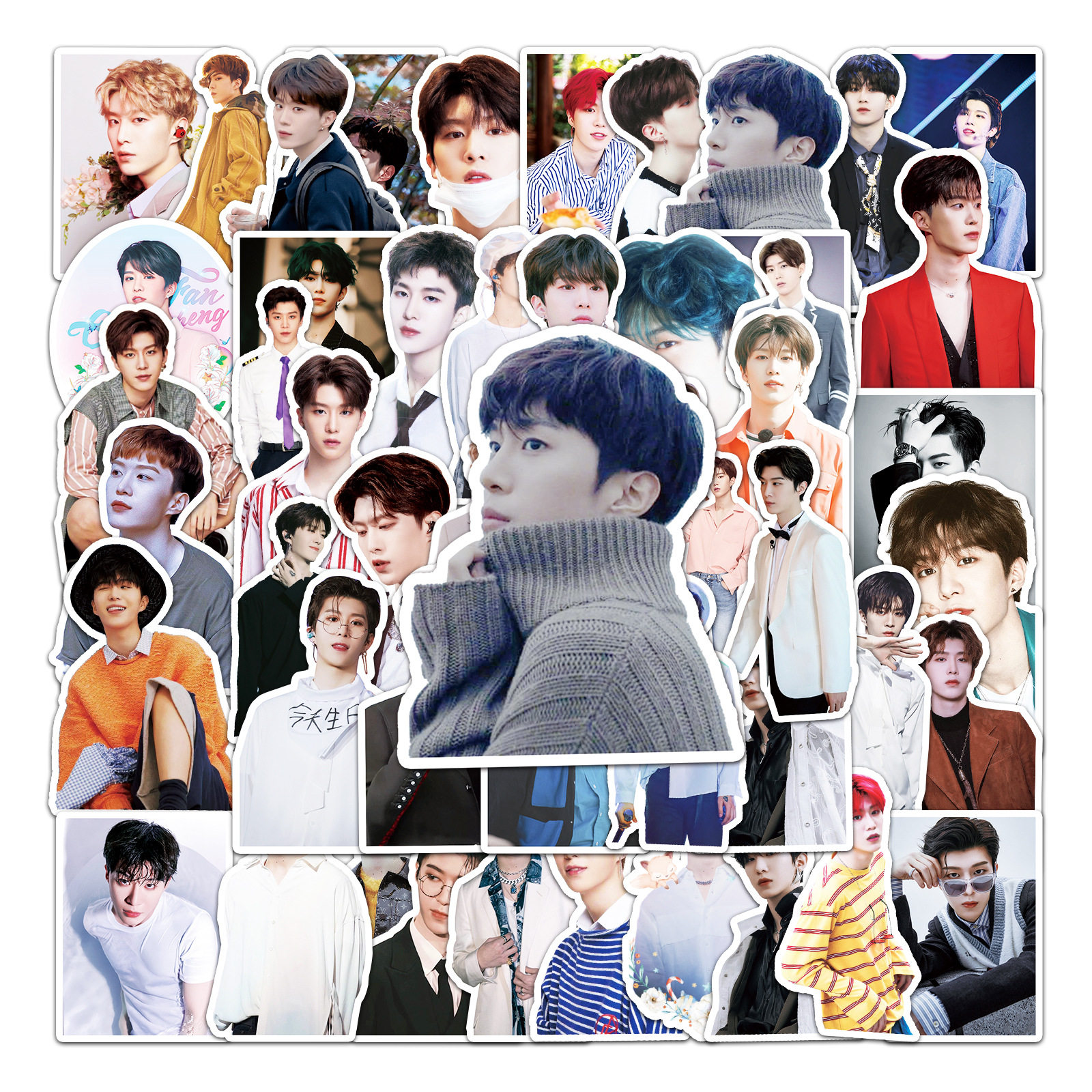 50张明星范丞丞个性diy装饰贴画行李箱笔记本电脑滑板车涂鸦贴纸