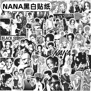 66枚日漫手帐贴纸NANA周边大崎娜娜小松奈奈日记本手机壳黑白拼贴