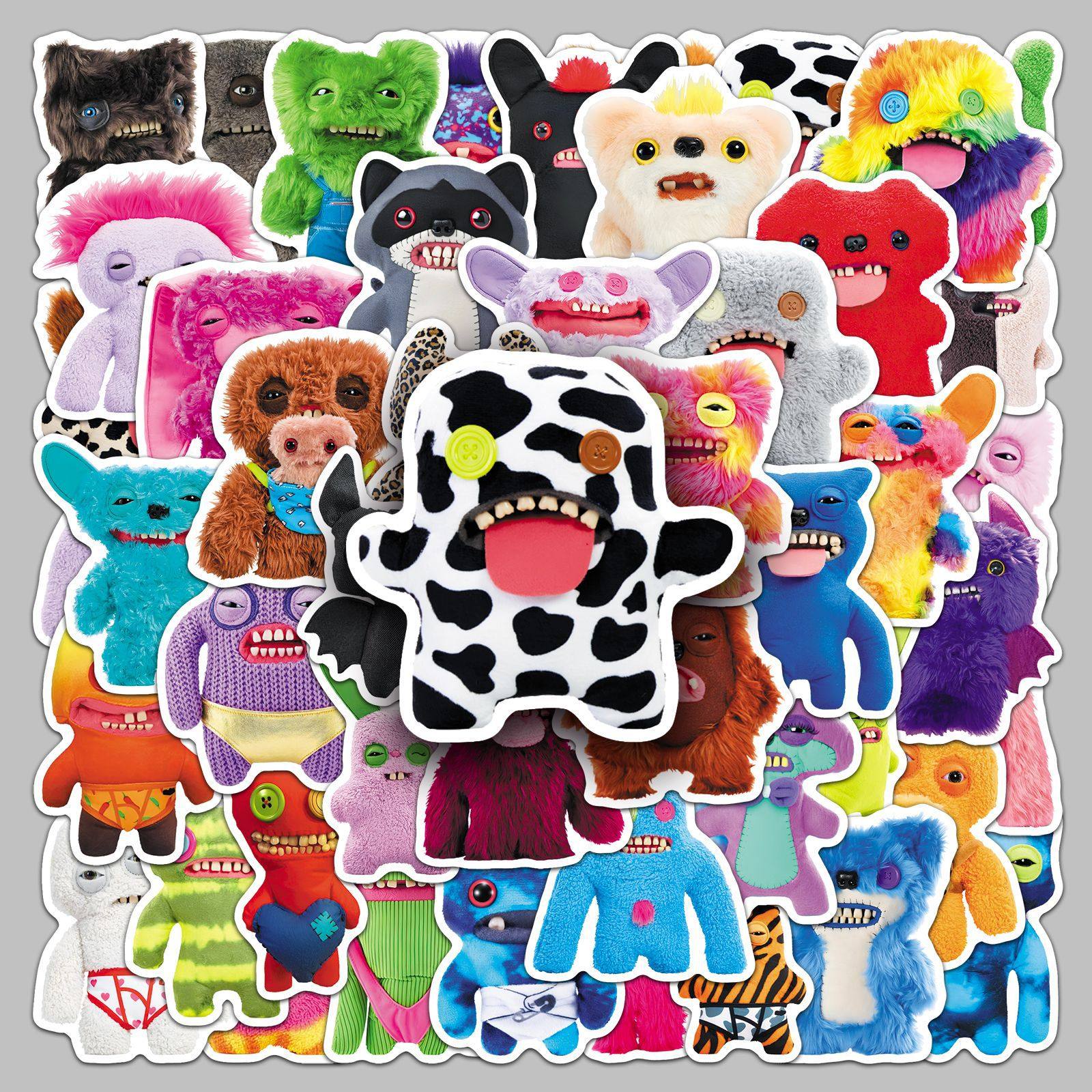 50张FUGGLER萌牙怪兽贴纸炫酷潮流丑萌玩偶汽车电脑手机壳DIY,文具电教/文化用品/商务用品,贴纸/立体贴纸,淘宝优惠券,粉丝福利购,淘宝优惠卷