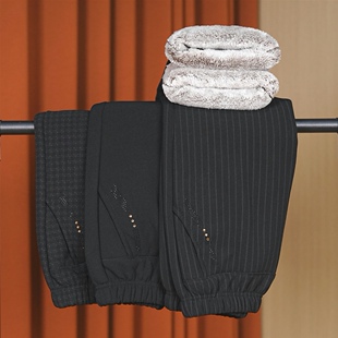 老年人女裤秋冬款休闲直筒裤奶奶冬季加绒加厚保暖裤妈妈裤子外穿