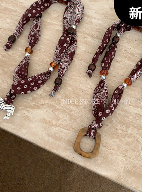 售完无补「烟迩」秋冬丝巾毛衣链美拉德复古圆环项链饰品女