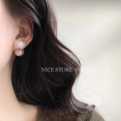 晚睡 桔梗「半城仙」法式 烟花复古春秋珍珠耳环轻奢精致耳饰女