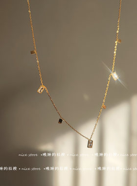 敲精致水晶流苏项链高级感锁骨链