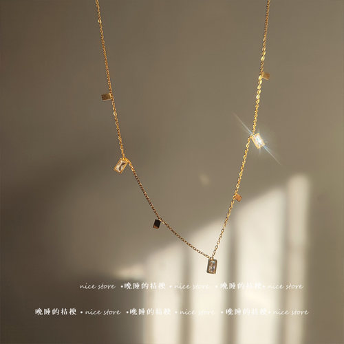 敲精致水晶流苏项链高级感锁骨链