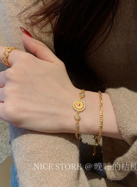 晚睡的桔梗 辰辰妈专属 秋冬百搭平安扣葫芦天然石金色手链合集