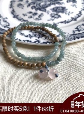 晚睡的桔梗I天然石双层手串