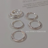 气质磨砂通勤耳环细闪百搭耳圈素圈耳饰女 波光粼粼 晚睡 桔梗｜