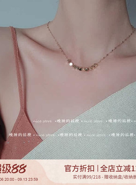 晚睡的桔梗｜人手一条 法式简约方块吊坠项链 百搭设计感锁骨链