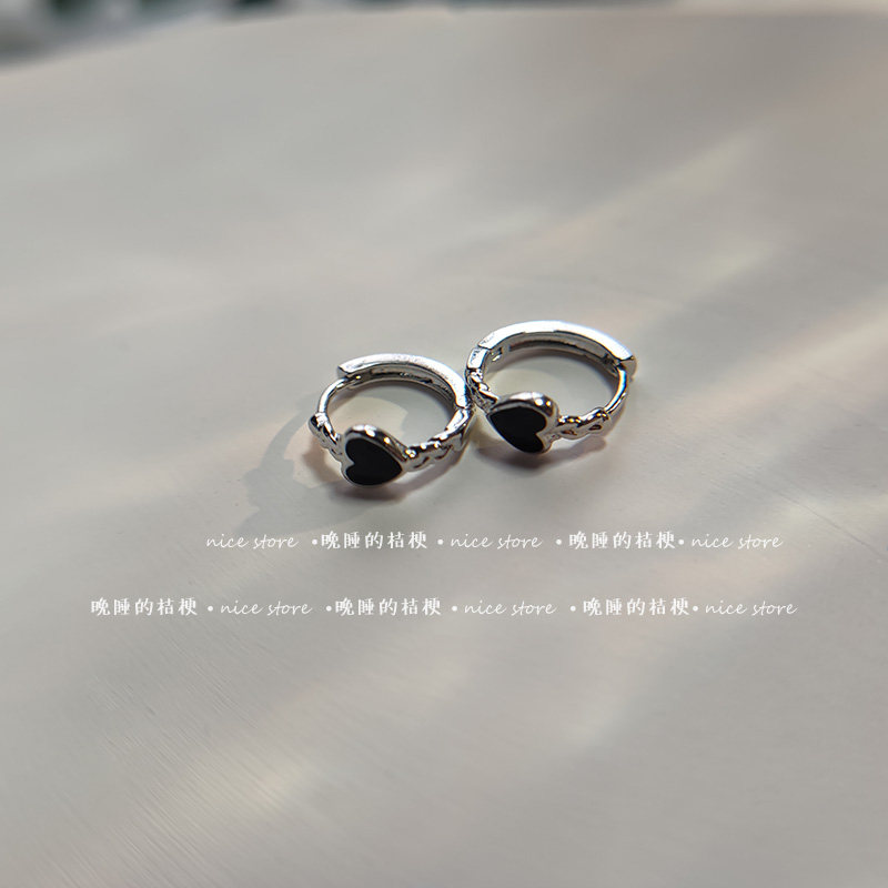 晚睡的桔梗｜滴釉甜酷风爱心耳扣图片