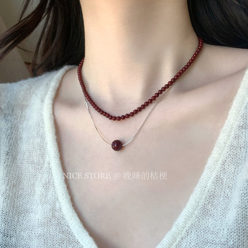 晚睡的桔梗I百搭简约串珠项链
