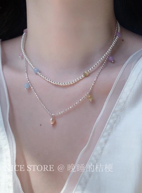晚睡的桔梗I糖果珍珠项链