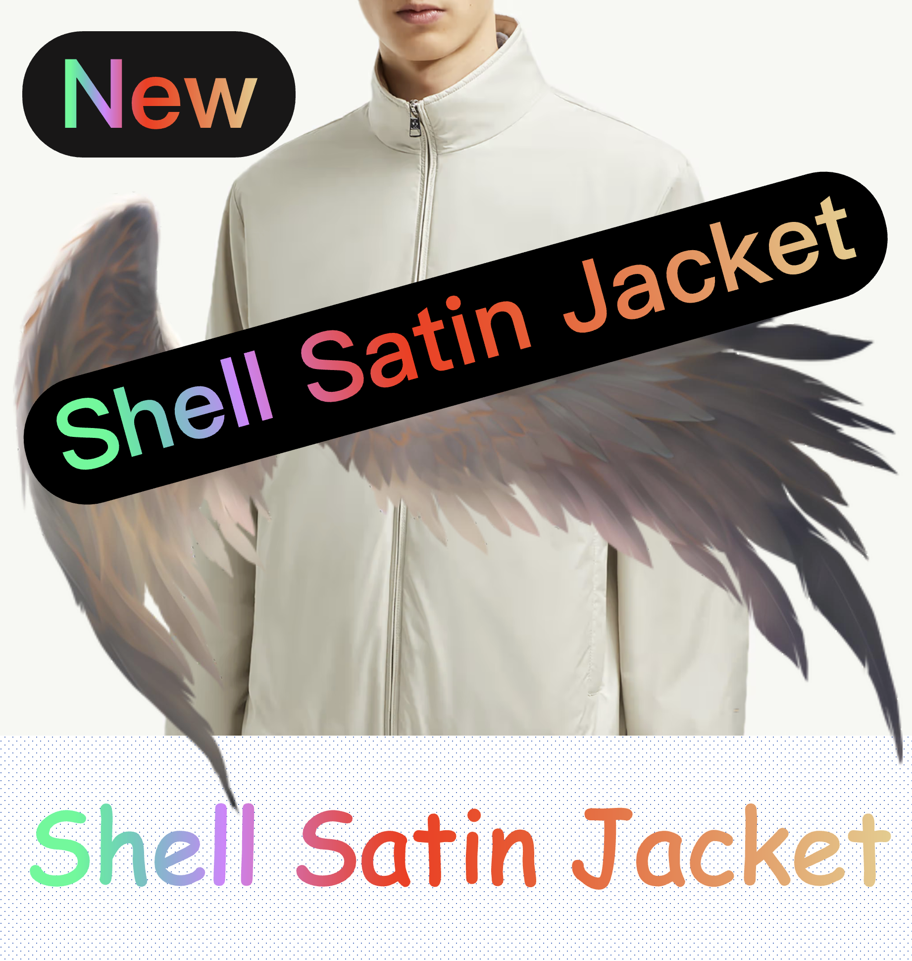 thumbnail for Beige Shell Satin Jacket Beige Lined Jacket