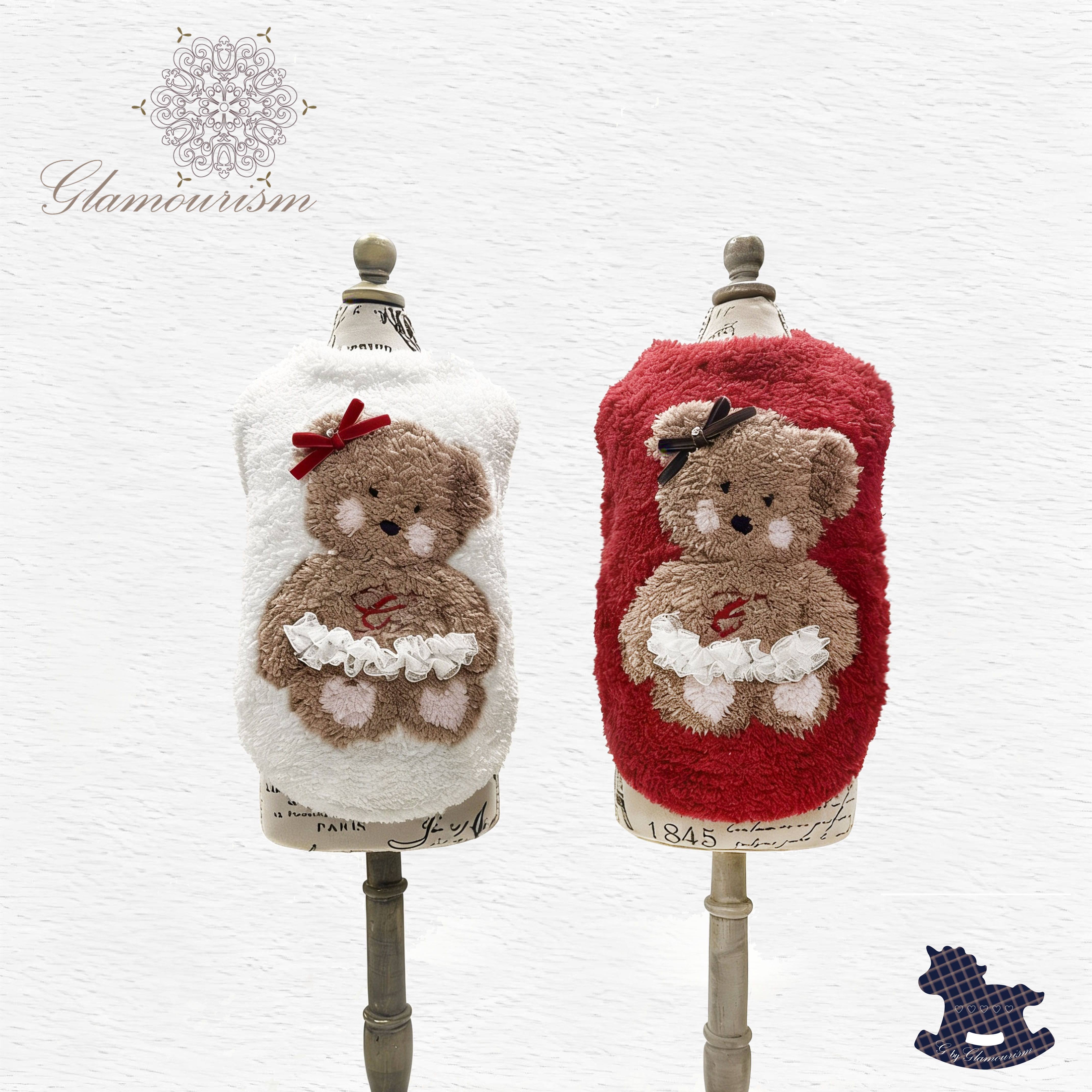 魅意Glamourism日本品牌宠物服装 小魅芭蕾小熊毛衣 呆萌甜美可爱