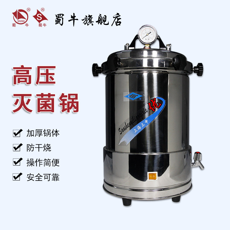 手提式压力灭菌器 煤电两用 高温高压灭菌锅 防干烧 定时控温灭菌器